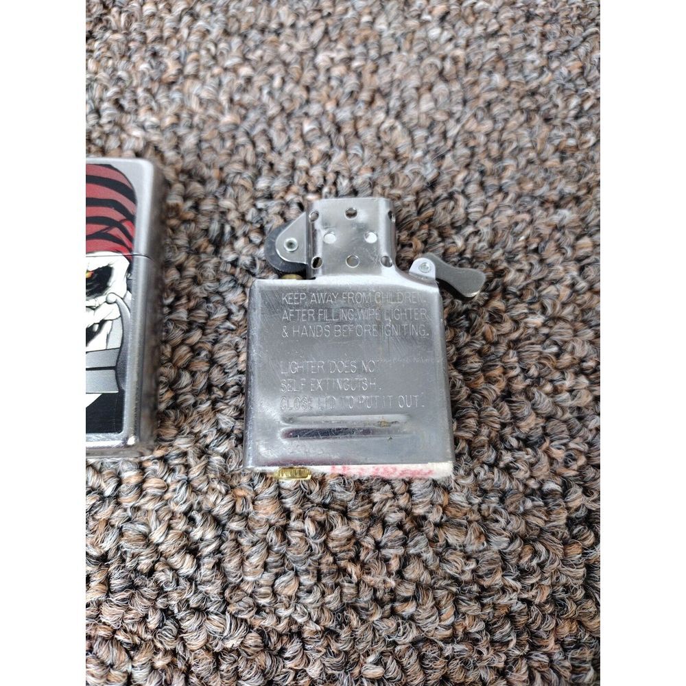 Vintage Pirate Skull W/ Sword in Mouth -USA Made- Chrome Finish -Zippo Lighter - Picture 7 of 8